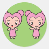 Sterteken Karakter - Gemini Ronde Sticker (Voorkant)