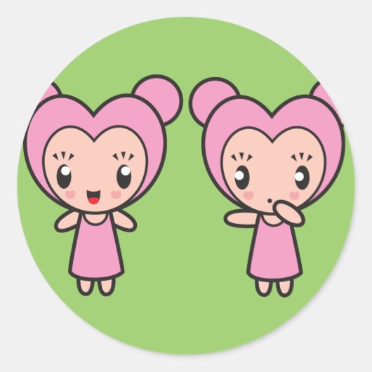 Sterteken Karakter - Gemini Ronde Sticker (Voorkant)