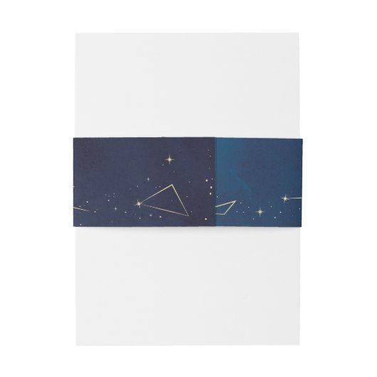 Sterteken Marine Huwelijk Bestek Band Constellatie Uitnodigingen Wikkel (Achterkant Voorbeeld)