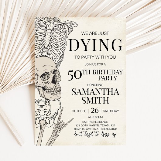 Sterven aan Party Skeleton Halloween Verjaardagsfe Kaart