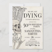 Sterven aan Party Skeleton Halloween Verjaardagsfe Kaart (Voorkant)