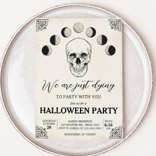 Sterven aan Party Skull Halloween Party Kaart