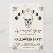 Sterven aan Party Skull Halloween Party Kaart (Voorkant)