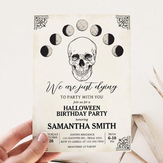 Sterven aan Party Skull Halloween Verjaardagsfeest Kaart