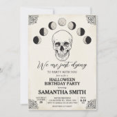 Sterven aan Party Skull Halloween Verjaardagsfeest Kaart (Voorkant)