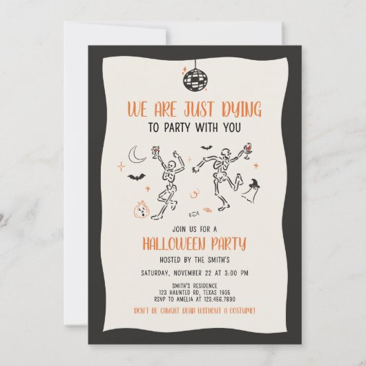 Sterven op de uitnodiging voor Halloween Party (Voorkant)