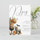 Sterven op een feestje voor volwassen Halloween Kaart (Staand voorkant)