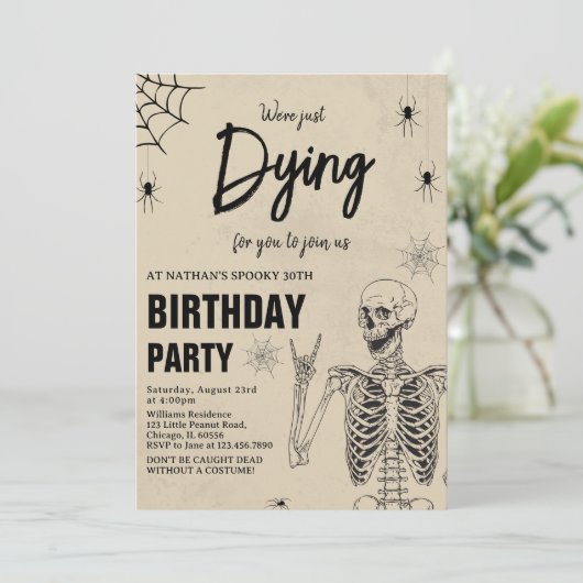 Sterven voor u om ons te vergezellen Halloween ver Kaart (Staand voorkant)