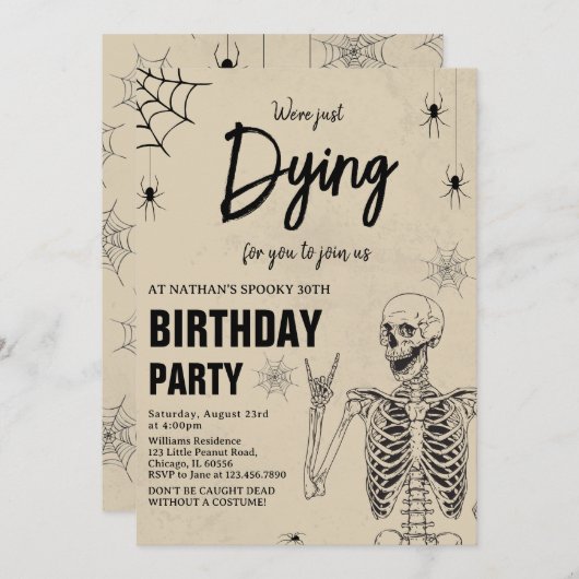 Sterven voor u om ons te vergezellen Halloween ver Kaart (Voorkant / Achterkant)