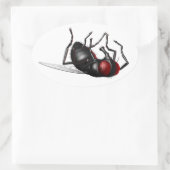 stervende vlieg ovale sticker (Tas)