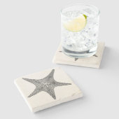stervis Antiek Star Fish Sjabloon Stenen Onderzetter (Zijkant)