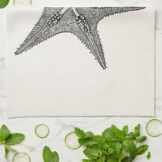 stervis Antiek Star Fish Sjabloon Theedoek (Gevouwen)