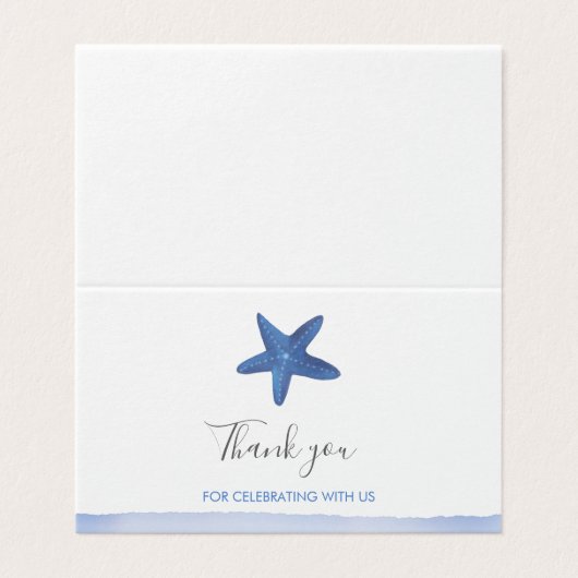 Stervis | Ocean Baby shower Bedankt Kaart (Buitenkant ongevouwen)