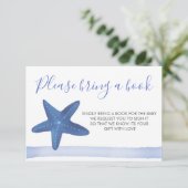 Stervis | Ocean Baby shower Neem een boek mee Kaart (Staand voorkant)