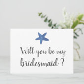 Stervis | Ocean bruiloft bruidsmeisje Kaart (Staand voorkant)