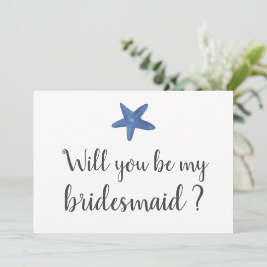 Stervis | Ocean bruiloft bruidsmeisje Kaart (Staand voorkant)