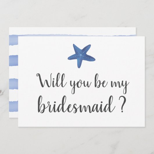 Stervis | Ocean bruiloft bruidsmeisje Kaart (Voorkant / Achterkant)