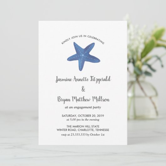 Stervis | Ocean Engagement Party Kaart (Staand voorkant)