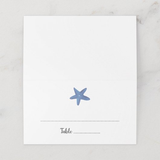 Stervis | Ocean Wedding Escort Kaart Plaatskaartje (Buitenkant ongevouwen)
