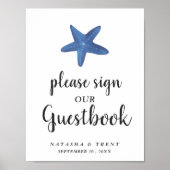 Stervis | Ocean Wedding Guestbook Poster (Voorkant)