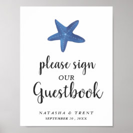 Stervis | Ocean Wedding Guestbook Poster