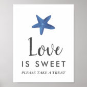 Stervis | Ocean Wedding Love is Sweet Sign Poster (Voorkant)