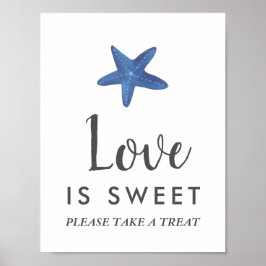 Stervis | Ocean Wedding Love is Sweet Sign Poster