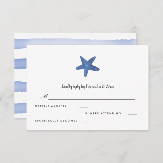 Stervis | Ocean Wedding RSVP (Voorkant / Achterkant)