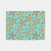 stervisbloem blauw fleece deken (Voorkant (Horizontaal))