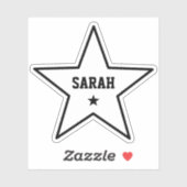 Stervorm Outline Eenvoudige Koele Douanenaam Sticker (Vel)