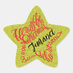 Stervormig Alles Hartelijk Gefeliciteerd Geboorte Ster Sticker