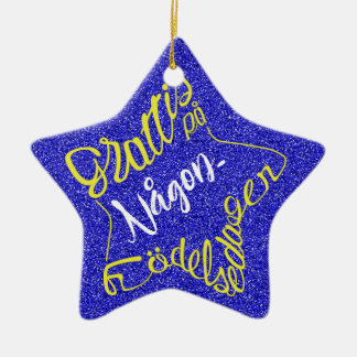 Stervormig Gefeliciteerd met je verjaardag Keramisch Ornament