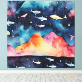 stervormig zeegezicht canvas afdruk (Insitu (Houten vloer))