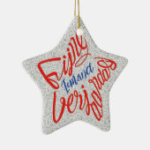Stervormige 'Fijne verjaardag' Keramisch Ornament (Rechts)