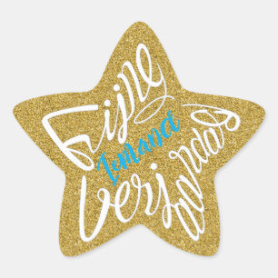 Stervormige 'Fijne verjaardag' Ster Sticker