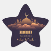 Stervormige Ramadan Mubarak Sticker (Voorkant)