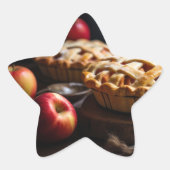 Stervormige Sticker met appels & appeltaarten (Voorkant)
