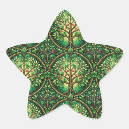 Stervormige sticker met groene 