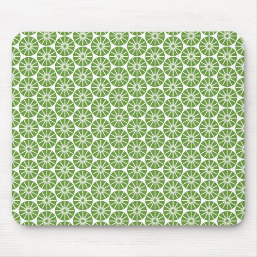 Sterwielpatroon - Groen op Wit Muismat (Voorkant)