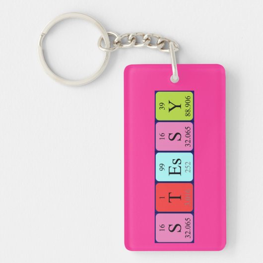 Stessy periodieke lijstnaam keyring sleutelhanger (Voorkant)