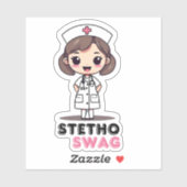 Stetho Swag Kawaii Stijl Verpleegster Waterdicht Sticker (Vel)