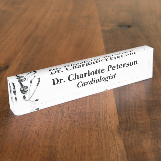 Stethoscoop Aangepaste dokter Naambordje (Zijkant)