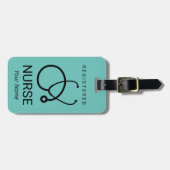 Stethoscoop bagagelabel cadeau voor verpleegkundig (Voorkant horizontaal)