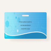 Stethoscoop Blauw Medische Hartslag Foto-ID Badge (Achterkant)