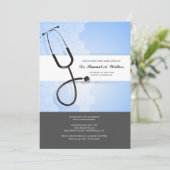 Stethoscoop Blauw Zwart Kaart (Staand voorkant)
