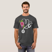 Stethoscoop Bloed Doctor Natuurlijke zwelling T-shirt (Voorkant volledig)