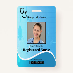 Stethoscoop Blue Medical hartslag Verticale foto Badge