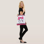 Stethoscoop Bow Roze & Wit Tote Bag (Op model)