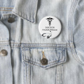 Stethoscoop Caduceus Dokter Naambordje  Ronde Button 5,7 Cm (In situ)