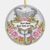 Stethoscoop caduceus verpleegkundige keramisch ornament (Voorkant)